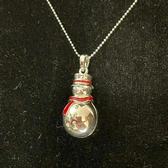 Lauren-Spencer Silver Color Snowman 16”-19” Necklace - Picture 1 of 9